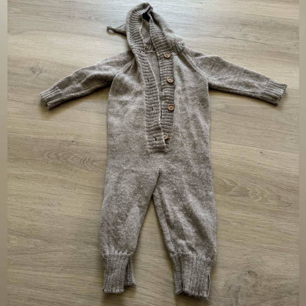 Handmade alpaca overall - 6-12 months